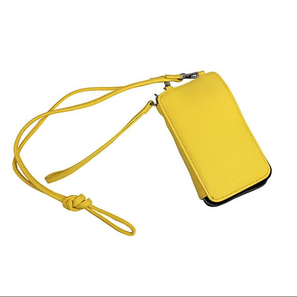 Marc Tetro Dachshund Yellow Wristlet Cross Body Phone Wallet Mini Bag - Picture 5 of 6